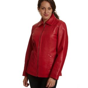 VNG Kim Rogers Red Leather Jacket Size S